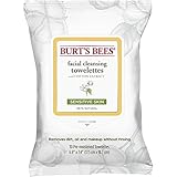 Burt's Bees Sensitive Facial Cleansing Towelettes with Cotton Extract, 30 Count
