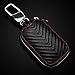MoreFarther Leather Car Key Case Key Holder for Car Smart Key Chain Key Ring Coin Case Keychains for Car Keys Fasion Zipper Wallet Case for Auto Remote Key (Black S)