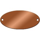 Stamping Blanks, Oval Copper Tags, 2-9/16" w x 1-3/8" h, Two - 3/16" Holes, 10 Pack