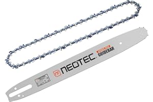 NEO-TEC 16-Inch Chainsaw Bar and Advance Cut Chainsaw Chain Combo, 3/8“LP Pitch, .050" Gauge, 56 Drive Links, Low Vibration Fits for Ryobi Makita Echo Poulan Craftsman Greenworks (160SDEA041)