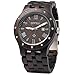 GBlife Bewell ZS - W109A Men Wooden Quartz Watch Round Dial Analog Handmade Wood Wristwatch (Ebony)