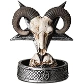 Pacific Giftware Ram Skull Backflow Incense Burner with Pentagram Base Unique Gothic Decor for Aromatherapy Meditation Home Decor 4.5