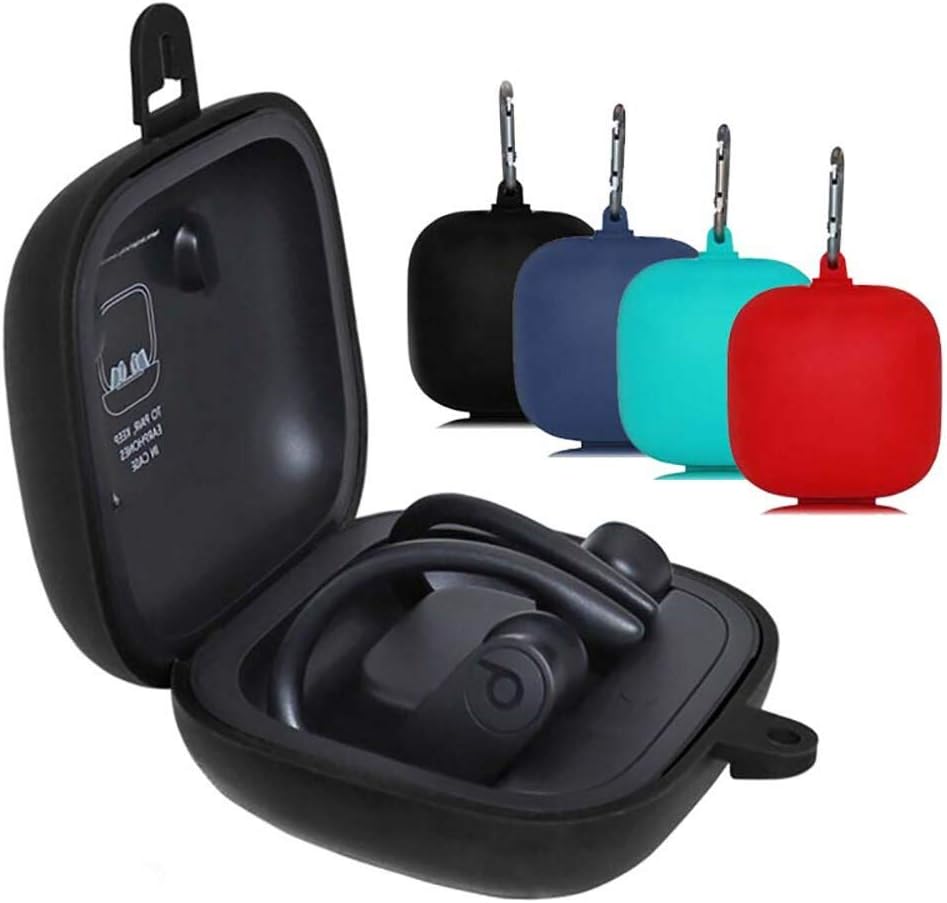 MASiKEN Silicone Case for Powerbeats Pro 2019, Full Protective Silicone Cover Scratch & Shock Resistant for Beats Powerbeats Pro (Black)