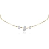 Crystal Quartz Beaded Chain Choker in 14k Gold Fill