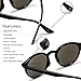 WearMe Pro Classic Small Round Retro Sunglasses, Black Frame/Black Lens