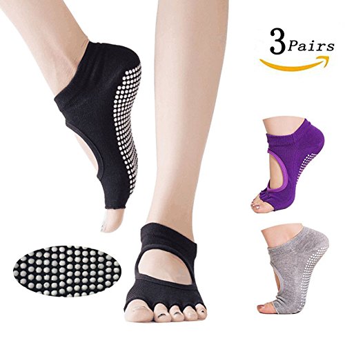 Yoga Socks for Women - Toeless Non Slip Yoga Grip Socks for Pilates,Ballet,Barre