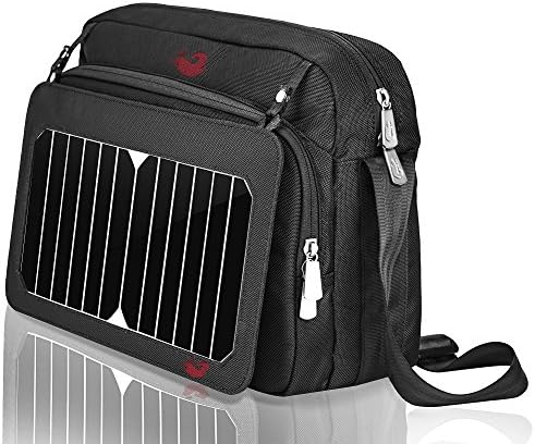 HOWO Solar Panel Recharges the Emergency Portable Backup Battery while Biking, Hiking, Camping, or any Outdoor Sports (Black)