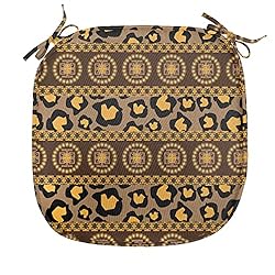 Ambesonne African Chair Seating Cushion Set of