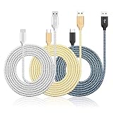 USB C Charge Cable, 3 Pack 6.8 Ft Nylon Braided USB to USB C QC 3.0 Fast Charging Cable for Samsung Galaxy S10 S9 S8 Note 10 9 8 LG G7 G6 V40 V35 Moto G7 P30 Z4 ZTE AXON 10 9 Pro