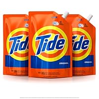 Tide Laundry Detergent Liquid, Original Scent, HE Turbo Clean, Pack of 3 Smart Pouches, 48 oz Each, 93 Loads Total