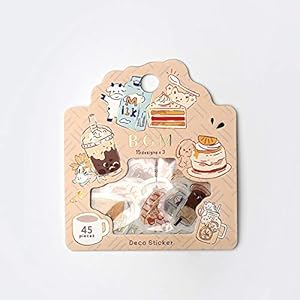 BGM - Flake Stickers - Flake Seal Foil Stamping - Yummy Food & Drinks (Washi Tape Material) - for Scrapbooking Art Craft DIY