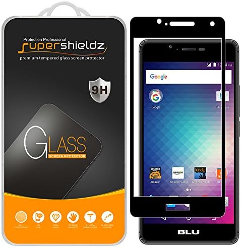 Supershieldz(2 Pack) Designed for BLU R1 HD 5.0 inch (Not Fit for 5.2 inch 2018 Model) Tempered Glass Screen Protector, (Full Screen Coverage) Anti Scratch, Bubble Free (Black)