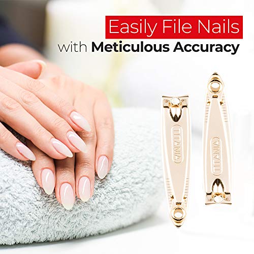 Titania Germany Fingernail & Toenail Clipper - Travel Size Gold Plated Toe Nail & Finger Nail Cutter with Nail File & Fine Sharp Blades - Ideal For Natural, Gel & Artificial Fake Nails - Thumbnail 3