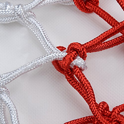 Esther Beauty Heavy Duty Basketball Net Professional All-Weather Outdoor&Indoor 12 Loops Net (Red&White)