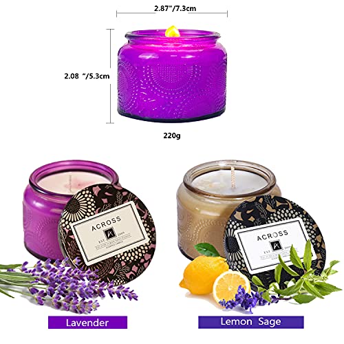 2 Pack Scented Candles Gift Set, Soy Wax Portable Travel Candles Women Mother Teacher Gift with Strongly Fragrance Essential Oils for Stress Relief Aromatherapy Bath Home Decor Christmas Birthday