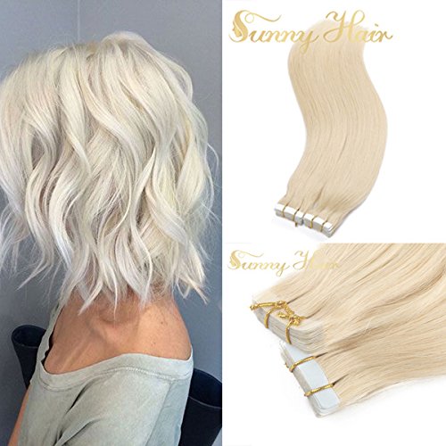 Sunny 18 White Blonde 60 Tape In Premium Real Human Hair
