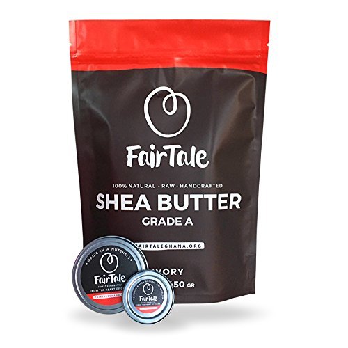 FairTaleGhana Natural Raw Organic Plant Based African Shea Butter Set with Travel Tins