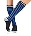 AbcoSport High Performance Calf Compression Socks for Unisex-Best for Athletic, Medical, Travel, Sports, Crossfit–Black/Blue