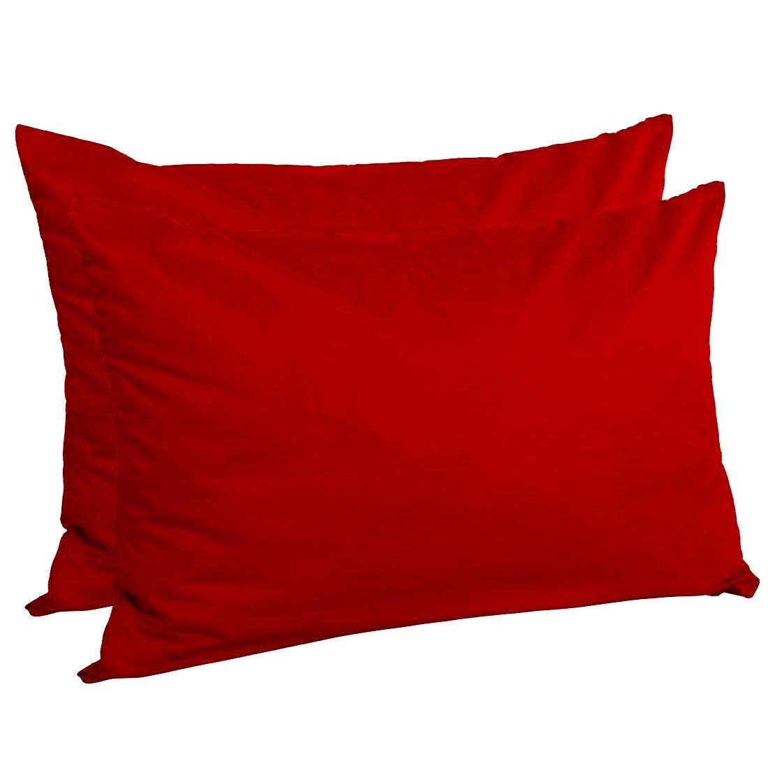 Travel Pillow Case 12x16 Set of 2 Red Solid Envelope Style 500 Thread Count Toddler Pillowcase 100% Egyptian Cotton Travel Pillow Cover