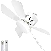 Socket Light Fan with Remote (Pairing Required), Socket Breeze Ceiling Fan, Screw in Fan and Light Combo, light socket fan 200% Airflow, Memory, Dimmable, For Garage, Laundry, Porch, Bedroom