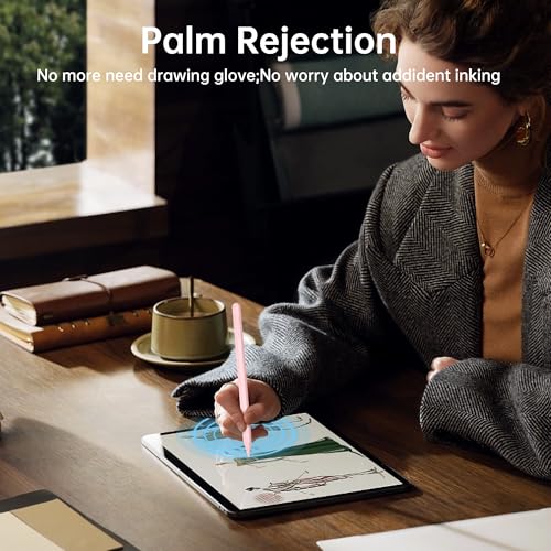 Stylus Pen for iPad A16 Pencil,(2018-2026) Apple Pencil with Palm Rejection,Fast Charge,Tilt Sensitivity,for iPad 11/10/9/8/7/6th Generation, Pro 13"/12.9"/11"/M4, Air 7/6/5/4/3/M3,Mini 5th (pink)