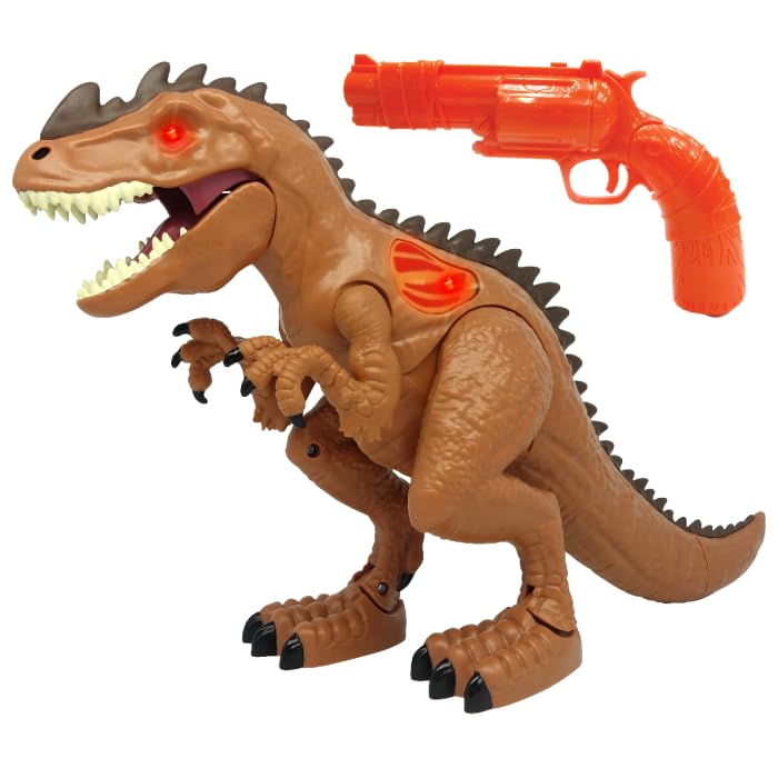 Relsy Dino Hunt - Robot Dinosaur Target Shooting Game For Kids With Infrared Gun, Walking Dinosaur, Realistic Roaring, Blaster Sounds Up to 4.5 Meter / 15 Foot Range
