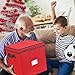Primode Christmas Ornament Storage Box, 4 Individual Trays Xmas Storage Container, Fits 64 Ornaments Decoration Balls, Constructed of Durable Polyester Material (Red)