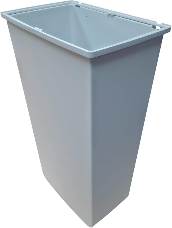 - ALR33000, Papelera sostenible fabricada con plástico reciclado, color blanco mate, capacidad 40 Litros, Tapa Superior desmontable, se puede fijar a la pared fácilmente. — foto 3 de 6