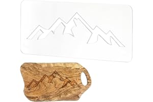 BENECREAT Mountain Clear Acrylic Router Inlay Template, Woodworking Router Template with Protective Film for Creating Unique 