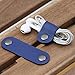 Seabaras Genuine Leather Cable Organizer Straps Cord Cable Management Cable Zip Ties for Headphone Earphone (Set of 3) (Dark Blue)