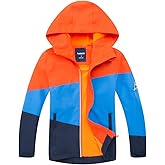 M2C Boys Girls Hooded Color Block Waterproof Fleece Lined Windbreaker Jacket