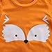 Newborn Baby Boy Girl Fox Romper Summer Jumper Playsuit Outfits (18-24 Months) Orange