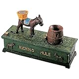 Bits and Pieces - Kicking Mule Mechanical Coin Bank - Hand-Painted Collectible Cast Iron Bank