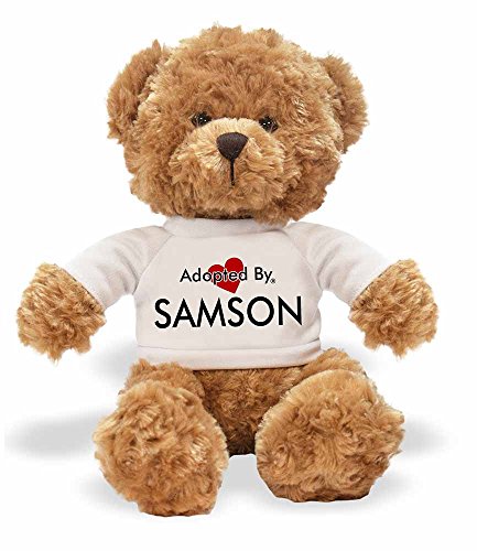 Adopted By Tb1 Samson Teddy Bear Wearing A Personalised Name T Shirt Buy Online In Brunei At Brunei Desertcart Com Productid 54332180