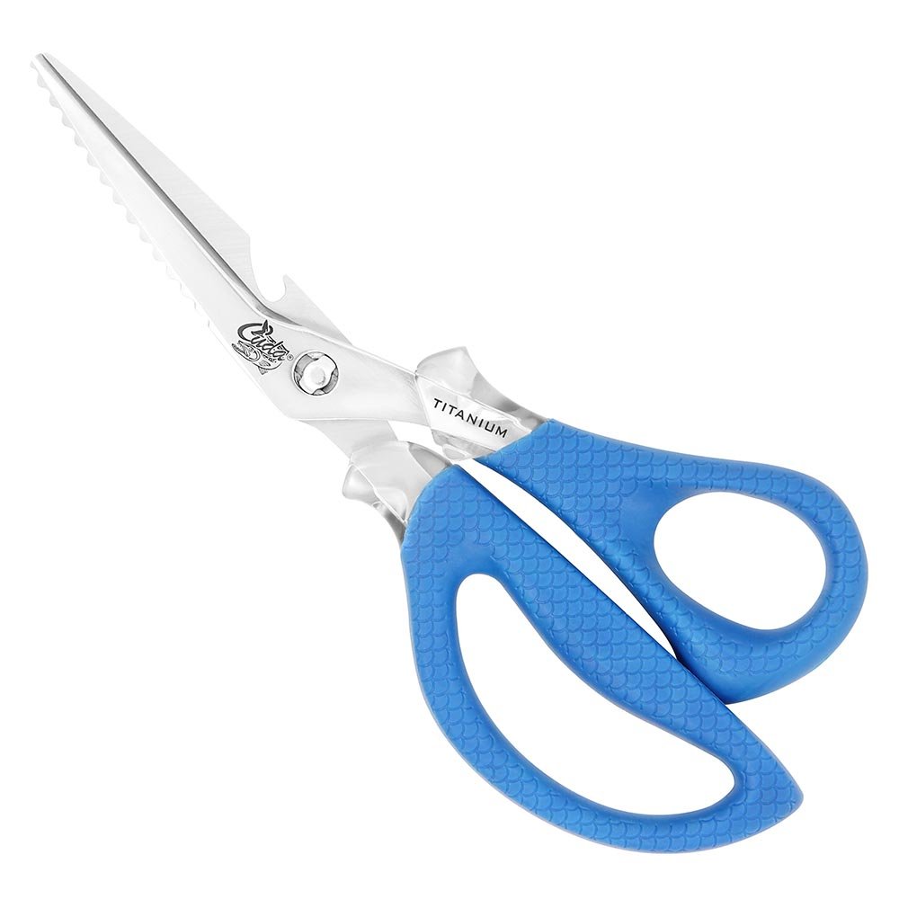 Cuda Titanium Nitride Bonded Detachable Marine Shears - Blue, 8-Inch