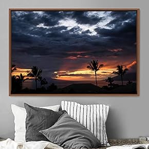 signwin Framed Canvas Wall Art Palm Tree Colorful...