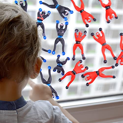 LovesTown Sticky Ninja Wall Climbers, 42PCS Stretchy Sticky Ninjas with DIY Stickers Window Crawler Wall Tumblers for Kids Party Favor Goodie Bag Fillers