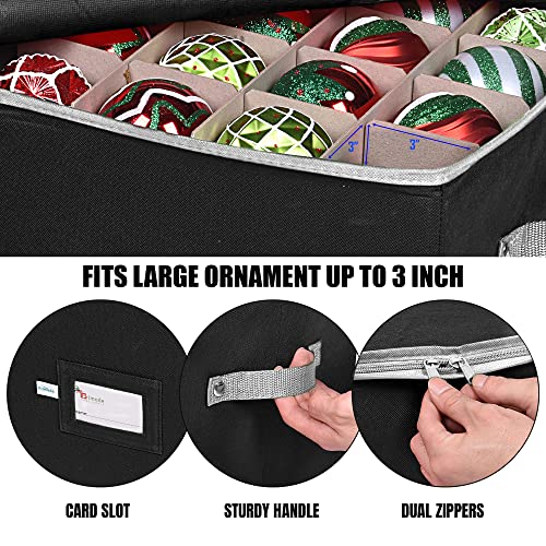 Primode Christmas Ornament Storage Box, 4 Individual Trays Xmas Storage
