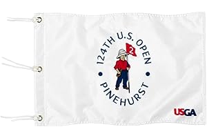 2BUT 2024 US Open Pinehurst Golf Pin Flag Practic Putting Green Golf Flag For Backyard Garden Double-Sewn 600D Nylon Miniature Pin Flag (white 20"x13" Grommet)