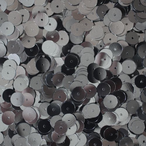 8mm Flat Round SEQUIN PAILLETTES ~ Hematite Shiny Gray Gunmetal Metallic ~ Loose sequins for embroidery, bridal, applique, arts, crafts, and embellishment. Made in USA.