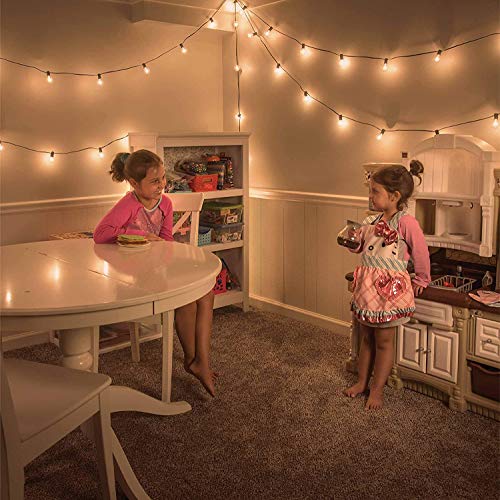 Afirst Outdoor String Lights 25Ft with 25 Edison Bulbs Vintage Hanging String Lights for Porch Market Backyard Patio Party Wedding Gazebo Lighting-Black