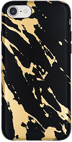 UCMDA iPhone 6s Case, iPhone 6 Case, Black Shiny Gold Marble Design Silicone Gel Protective Case [Drop Protection], Soft TPU Rubber Shockproof Bumper Case Cover for Apple iPhone 6/ iPhone 6s 4.7 Inch