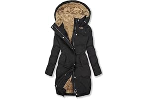 cllios Women's Warm Winter Jackets Fleece Lined Parka Coat Faux Fur Hooded Jacket Outdoor Outerwear Ski Snow Jacket Plus Size