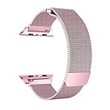 OROBAY for Apple Watch Band 38mm, Stainless Steel Milanese Loop with Adjustable Magnetic Closure Replacement iWatch Band for Apple Watch Series 3 Series 2 Series 1, Rose Gold