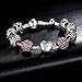 Presentski Love Charm Bracelet for Women and Girls with Pink CZ, Heart, Amour, Amor, Flower, and Butterfly