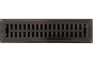 Empire Register Co, Vent Cover - 2x12 inch, Modern Contemporary Design, Oil Rubbed Bronze Finish, Heavy Duty Floor Vent Covers, Metal Damper Attached. Vent Covers for Home Floor only.