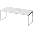 Nxconsu Cabinet Shelf Expandable Organizer Riser Rack for Kitchen Pantry Cupboard Under Sink Countertop Home Organization Extra Storage Space Saver Heavy Duty Metal Edgeless Design White