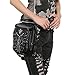 steel master Punk PU Leather Waist Bags Gothic Rivet Black Fanny Packs Steampunk Handbags for Men Women