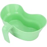 Emesis Basin with Handle, Green, Plastic, 880cc Kidney Tray for Elderly Bedridden Patients, Oral Care, Portable Vomit Bowl