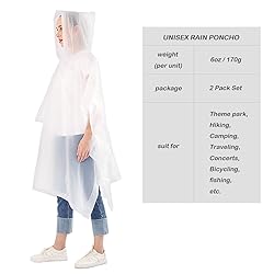 ANTVEE Reusable Rain Ponchos for Adult 2 Pack for